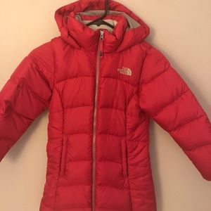 The North Face girls long puffer jacket